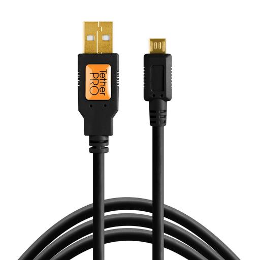 Tether Tools TetherPro USB 2.0 to Micro-B 5-Pin cable Black or Orange
